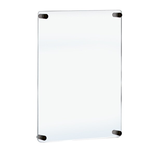 Floating Styrene Wall Frame with Rounded Edges, Black Stand Off Caps